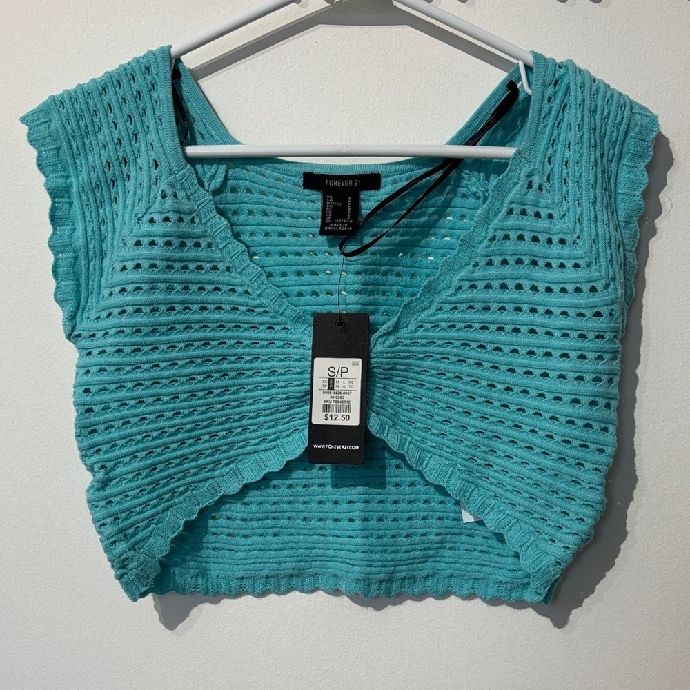 🎉4/30$🎉 NWT Forever 21 Women's Teal Knit Crop Top